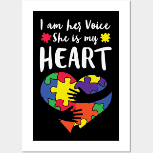 I Am Her Voice She Is My Heart - Autism Posters and Art